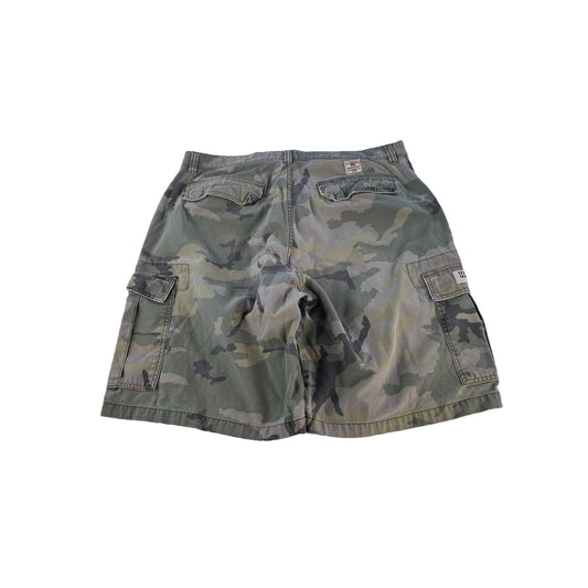Mens US Polo Assn Green Camouflage Multi Pocket Cargo Shorts Size 38