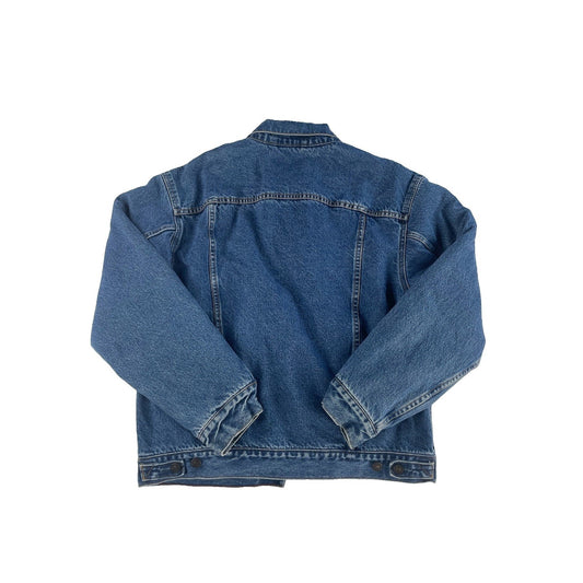 Mens Levi Strauss Signature Flannel Lined Denim Trucker Jacket Size L
