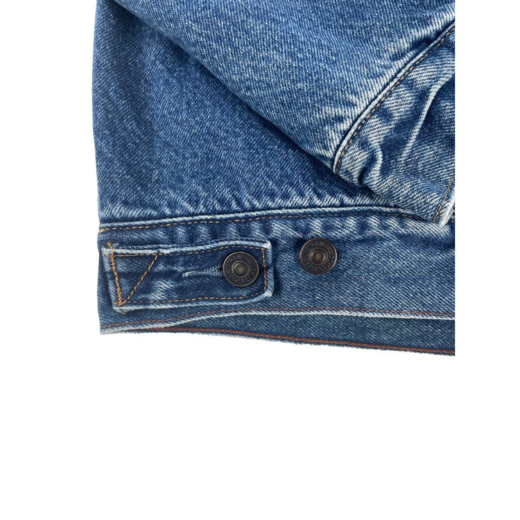 Mens Levi Strauss Signature Flannel Lined Denim Trucker Jacket Size L