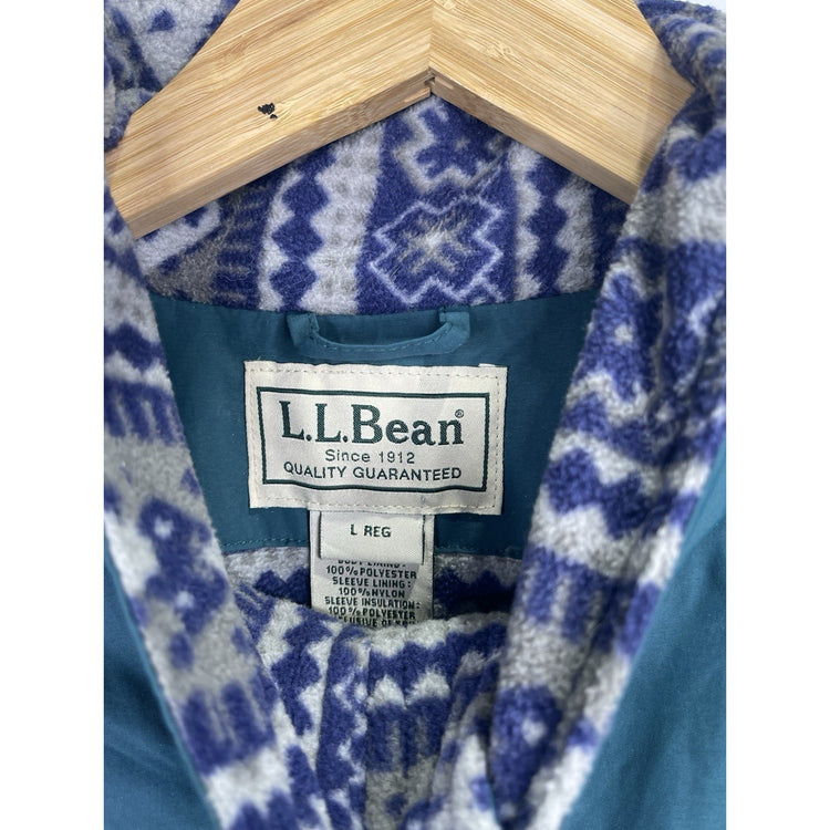 Vintage Men’s LL Bean Jacket Full Zip Blue Logo 90s Outdoor USA Sz L