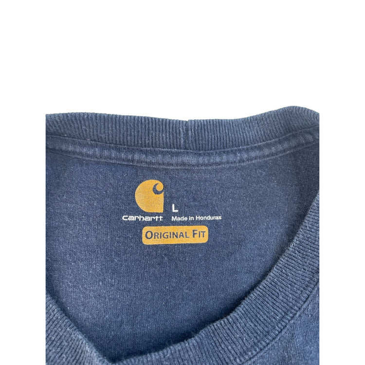 Mens Carhartt Orignal Fit Solid Dark Blue LongSLeeve Shirt Size L