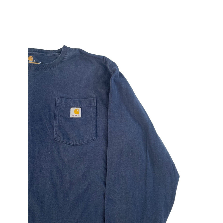 Mens Carhartt Orignal Fit Solid Dark Blue LongSLeeve Shirt Size L