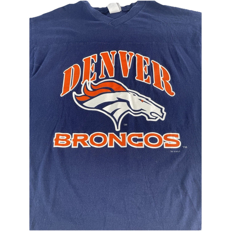 Mens Denver Broncos John Elway Navy Blue T Shirt Size XL