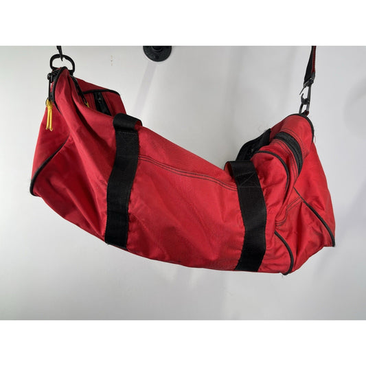 VINTAGE Marlboro Duffel Bag Red Adventure Team Luggage New 26" Pockets Tobacco