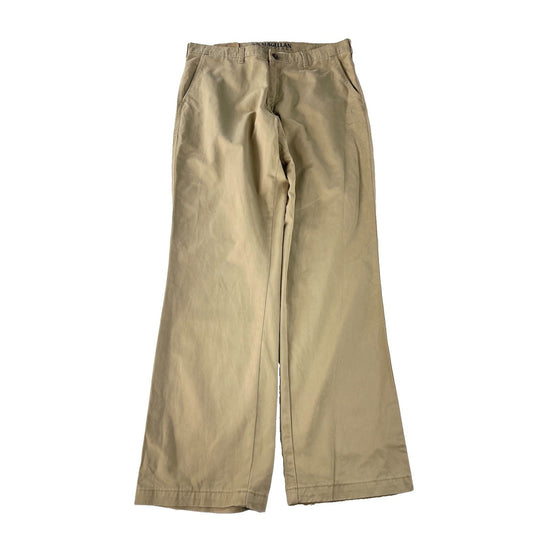 Mens Magellan Outdoors NWT Khaki Tan Flat Front Twill Chino Pants SIZE 36x32