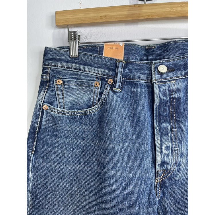 Men’s Levi’s 501 Warp Stretch Straight Leg Button Fly Selvedge Denim Jeans 34x30