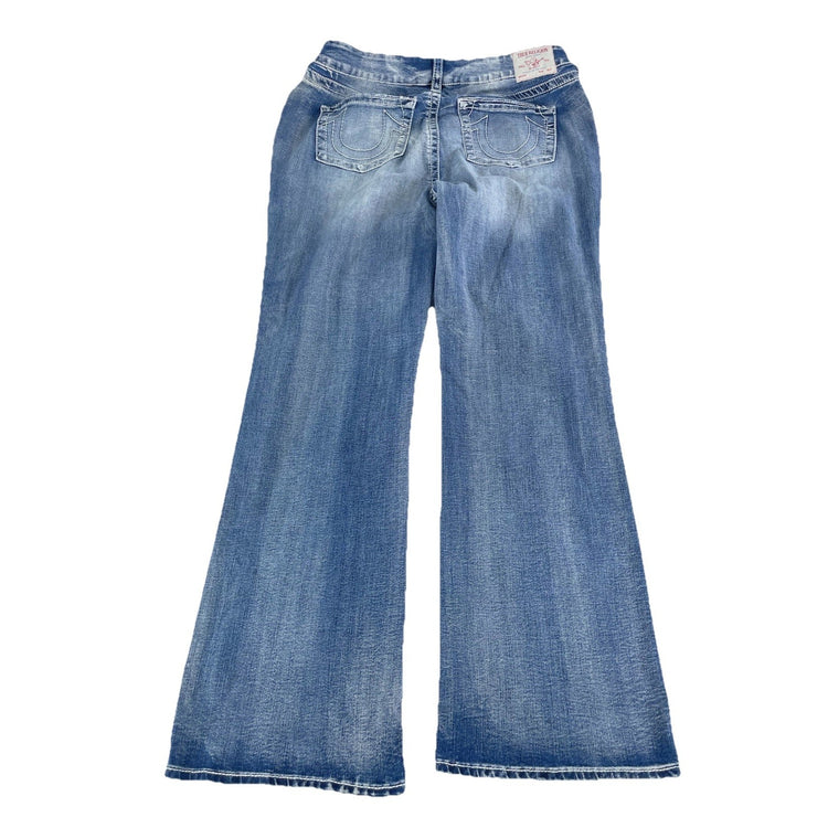 Women's True Religion Becca Mid Rise Bootcut Jeans Blue Wash Size 38