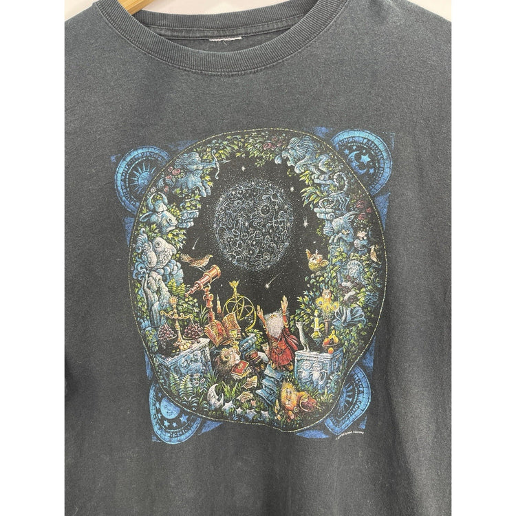 Mens Vintage 1998 Bill Bell Astronomer Black Long Sleeve