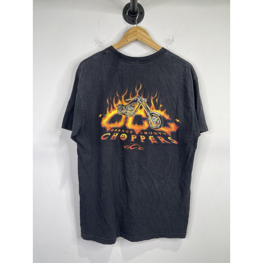 Men’s Vintage Orange Graphic Orange County Choppers Black T Shirt Sz L