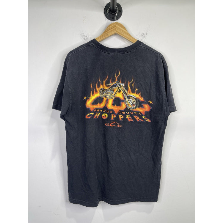Men’s Vintage Orange Graphic Orange County Choppers Black T Shirt Sz L