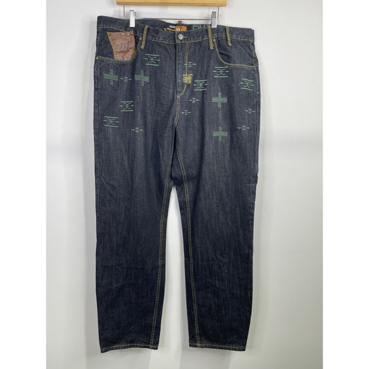 Men’s Vtg Y2K Streetwear Southwester Fiesta Warrior Baggy Wide Leg Jeans 40x37