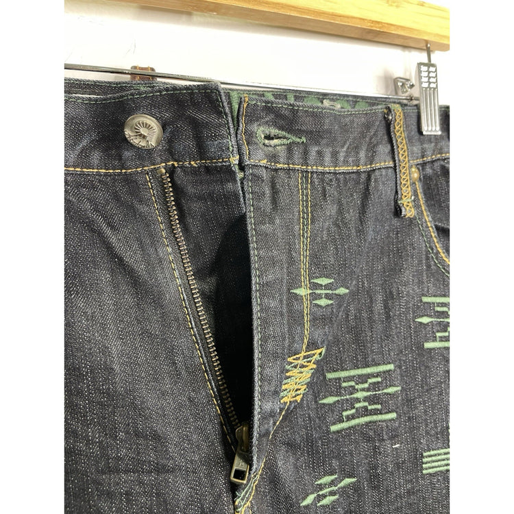 Men’s Vtg Y2K Streetwear Southwester Fiesta Warrior Baggy Wide Leg Jeans 40x37