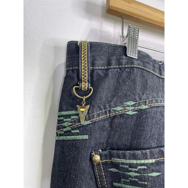 Men’s Vtg Y2K Streetwear Southwester Fiesta Warrior Baggy Wide Leg Jeans 40x37
