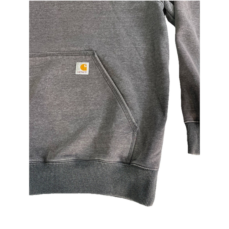 Mens Carhartt Gray Blank Fitted Pullover Hoodie Size L