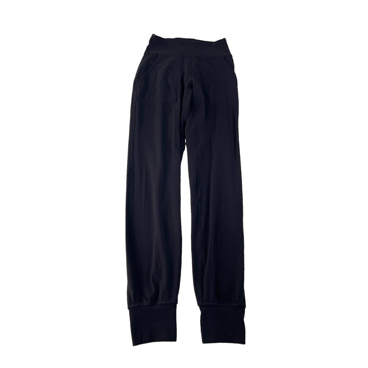 Women's Lululemon High Rise Athletic Jogger Pants Black With Side Pockets Size 2