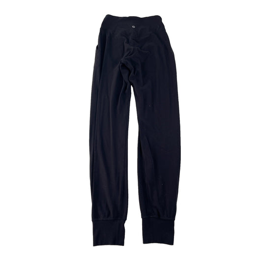 Women's Lululemon High Rise Athletic Jogger Pants Black With Side Pockets Size 2