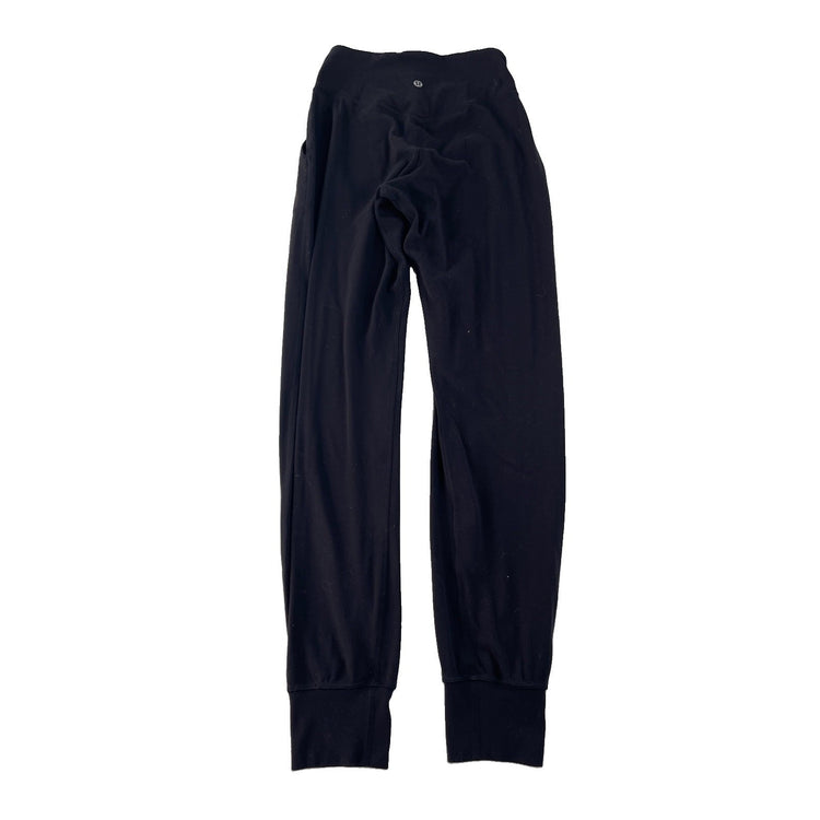Women's Lululemon High Rise Athletic Jogger Pants Black With Side Pockets Size 2