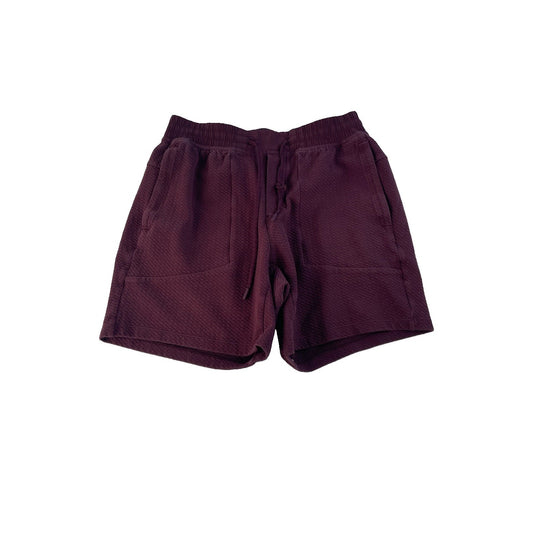 Men's Lululemon Textured Training Shorts Drawstring Waist Maroon Size L