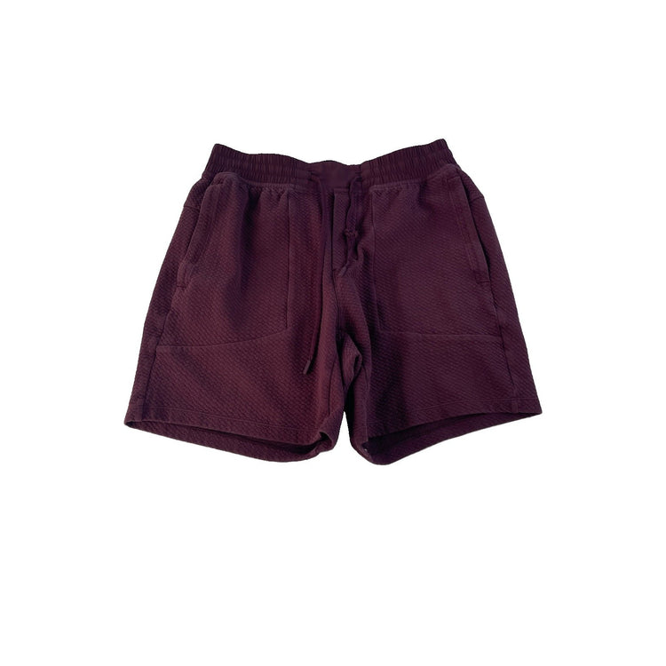 Men's Lululemon Textured Training Shorts Drawstring Waist Maroon Size L