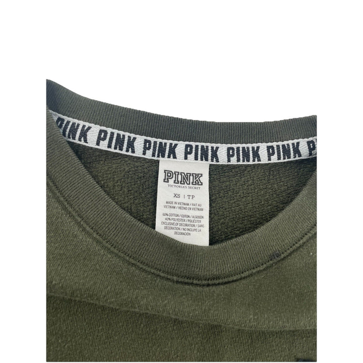 Womnes PINK  Victoria Secret Green&white Sweatshirt Size XS