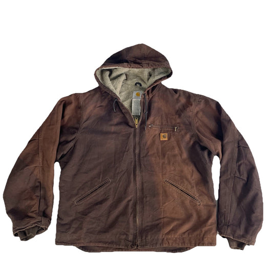 Mens Carhartt Sandstone Sierra Sherpa-Lined Zip-Up Jacket Size XL