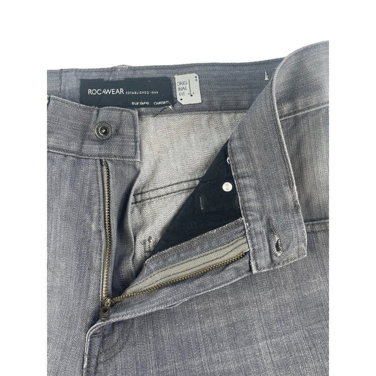 Mens Rocawear Baggy Faded Gray Denim Jeans Size 34