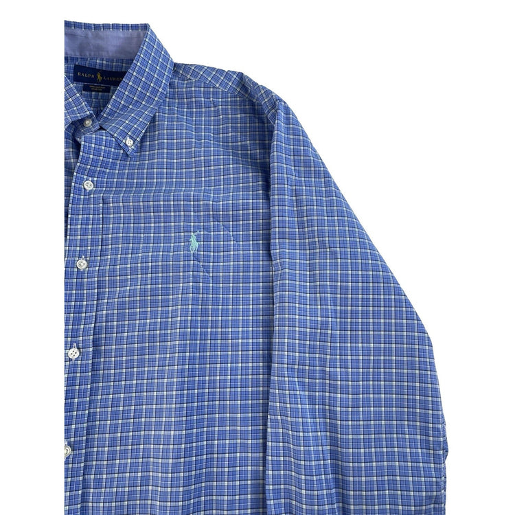 Mens Polo Ralph Lauren Blue Button Down Shirt Size XL