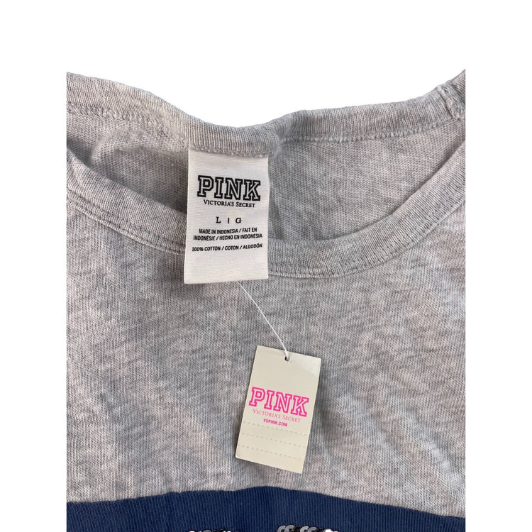 Women's Victoria's Secret PINK Gray and Blue Sequined Long Sleeve Shirt Size L
