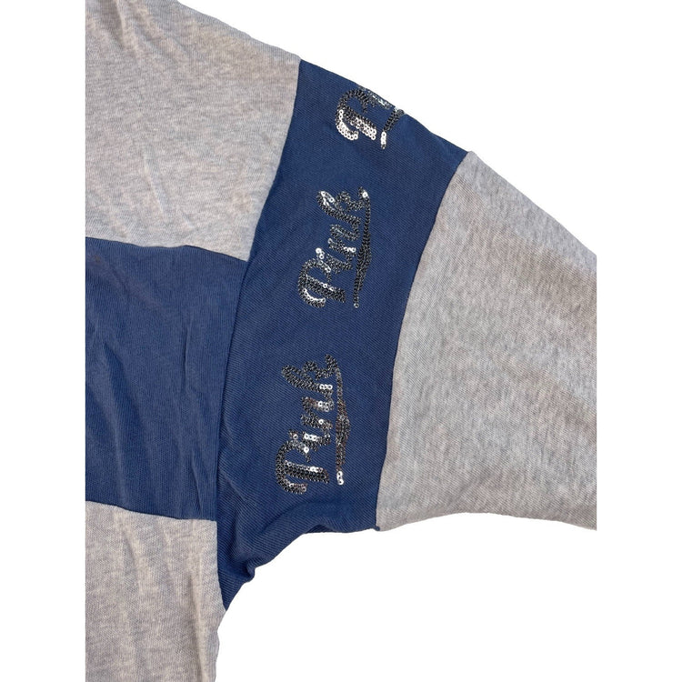 Women's Victoria's Secret PINK Gray and Blue Sequined Long Sleeve Shirt Size L