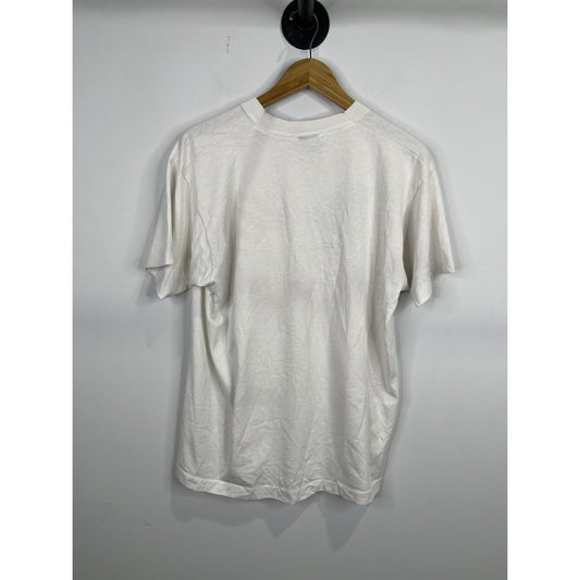 Men’s VTG United States Flag & Bald Eagle Graphic White T Shirt Sz XL