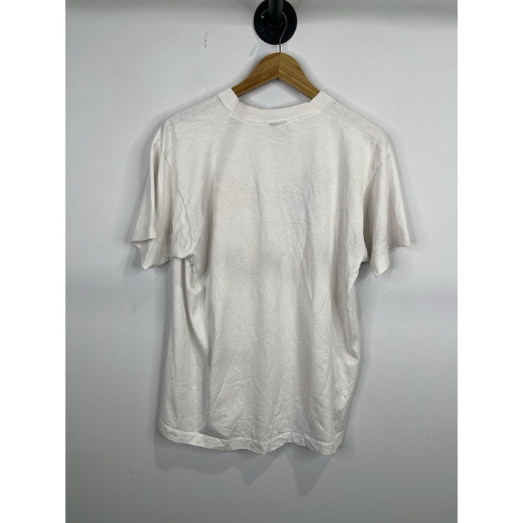 Men’s VTG United States Flag & Bald Eagle Graphic White T Shirt Sz XL