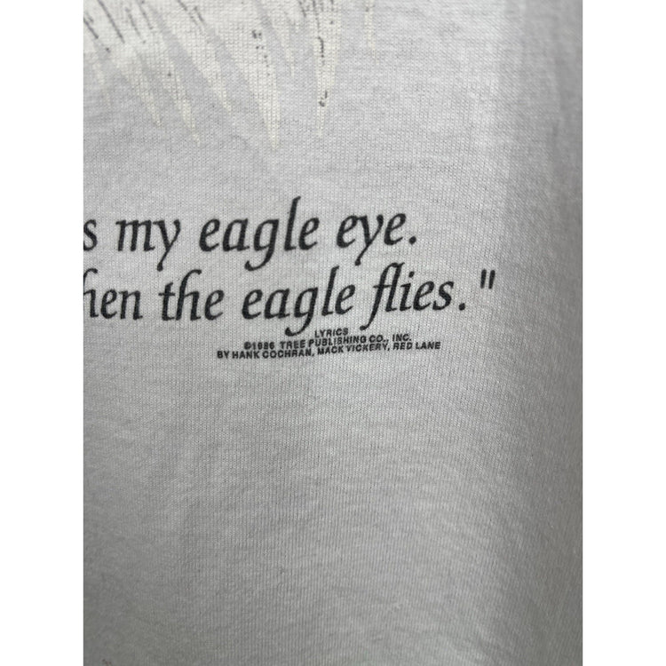 Men’s VTG United States Flag & Bald Eagle Graphic White T Shirt Sz XL