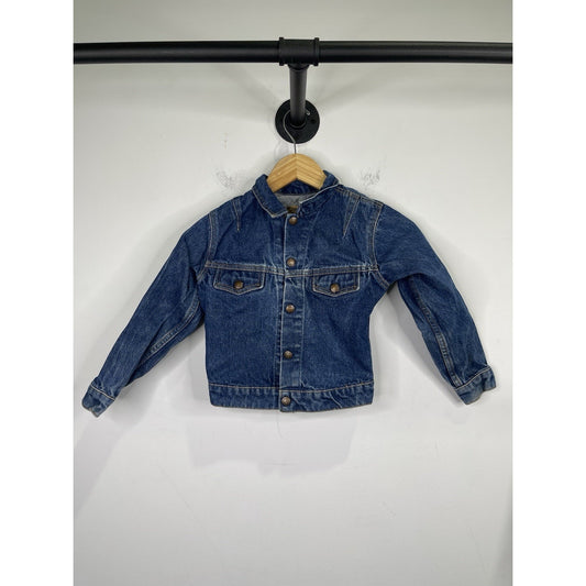 Youth Vintage Plain Pockets Denim Trucker Jacket Kids Simz Size 6