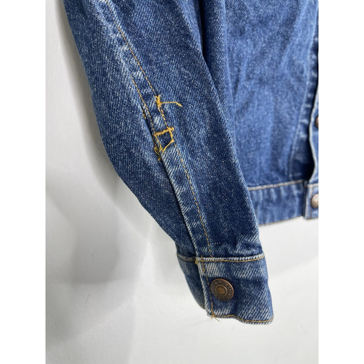 Youth Vintage Plain Pockets Denim Trucker Jacket Kids Simz Size 6