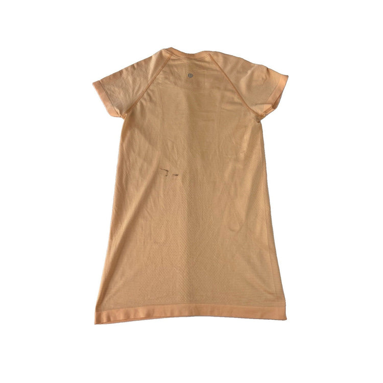 Womens Lululemon Peach Orange Swiftly Tech Mesh Seamless T-Shirt Size M