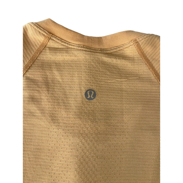 Womens Lululemon Peach Orange Swiftly Tech Mesh Seamless T-Shirt Size M