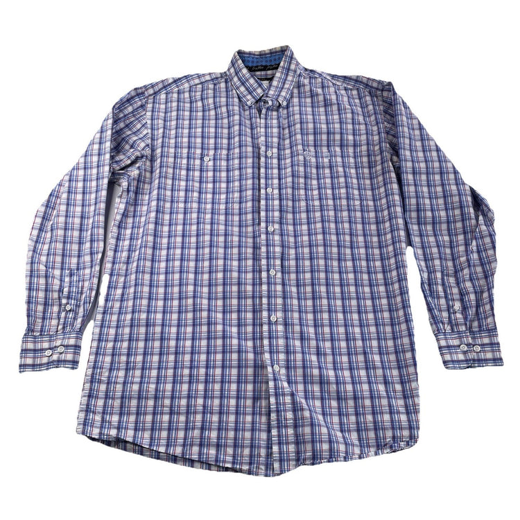 Mens GS Collection By Wrangler Multicolor Plaid Pattern ButtonUp Shirt Size Xl