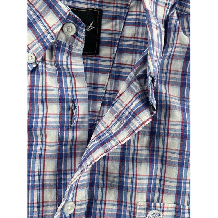 Mens GS Collection By Wrangler Multicolor Plaid Pattern ButtonUp Shirt Size Xl