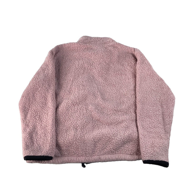 Women’s PINK Victorias Secret Pink Faux Fur Quarter Zip Sweater Size Large
