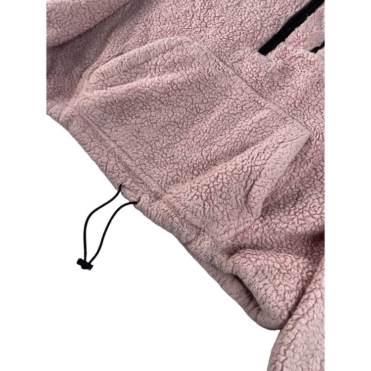 Women’s PINK Victorias Secret Pink Faux Fur Quarter Zip Sweater Size Large