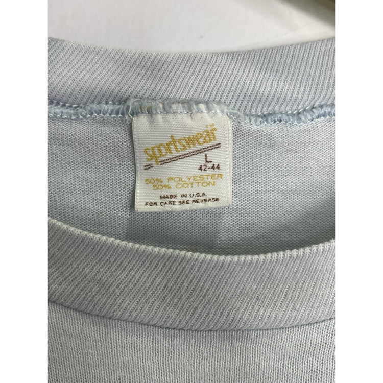 Vintage 1984 Mens Battleground Speedway Blue Tank Top Size L