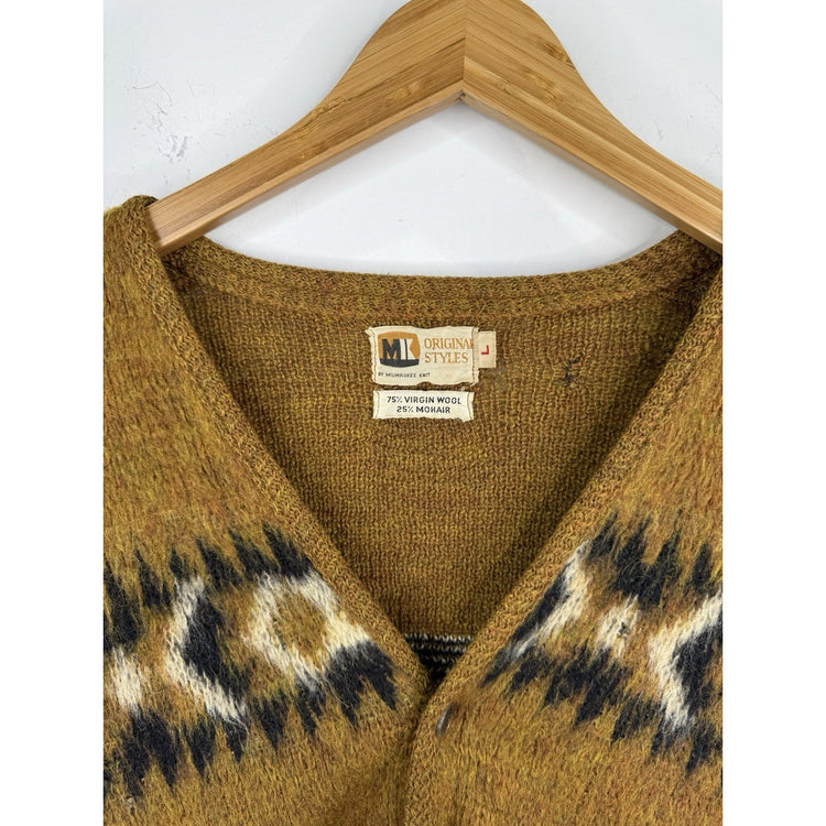 MENS WOOL MOHAIR 70’S CARDIGAN