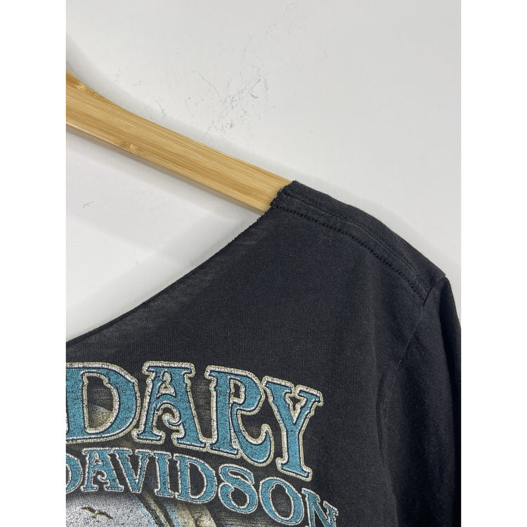 Vintage Women’s Black Harley Davidson Cropped T Shirt Destin, Florida