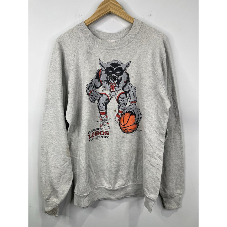 Vintage 90s Men’s University Of New Mexico Lobos Graphic Sweatshirt Size 2XL