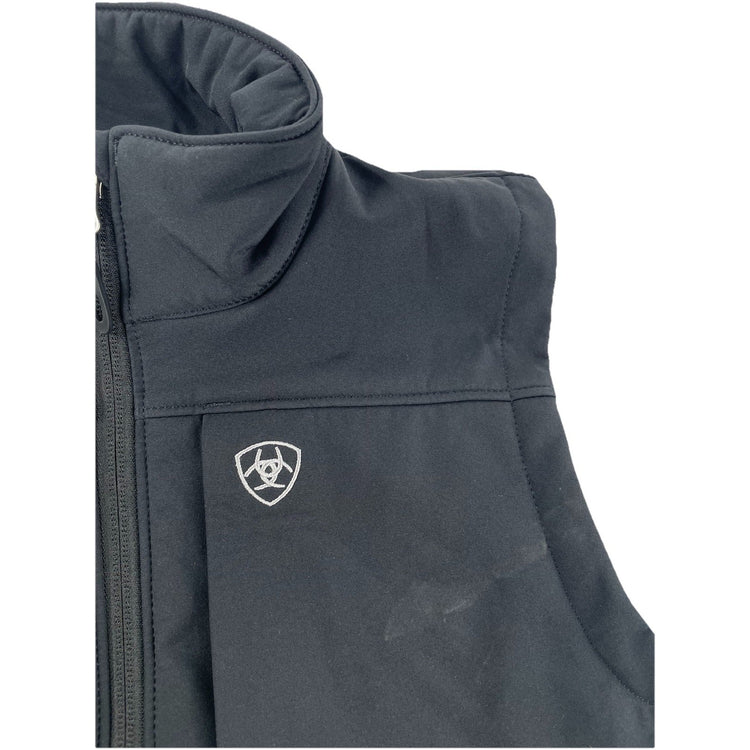 Men’s Ariat Black Zip-up Vest W/pockets Size L