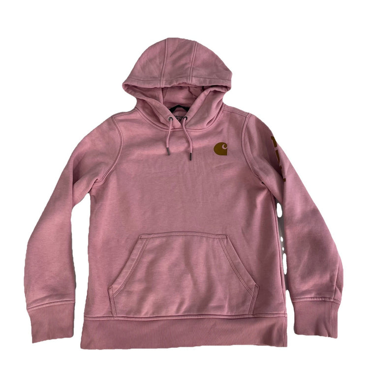Womens Carhartt Relaxed Fit Light Pink Pullover Hoodie Size XS