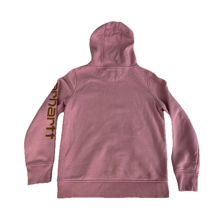 Womens Carhartt Relaxed Fit Light Pink Pullover Hoodie Size XS