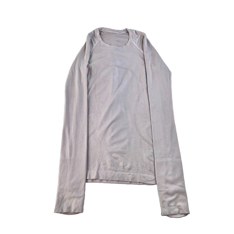 Womens Lululemon White Longsleeve T-shirt Size 4