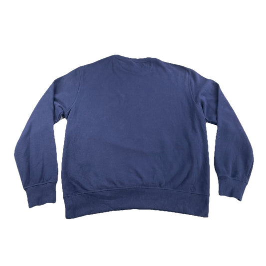 Mens Polo Ralph Lauren Size Medium Navy Blue Crew Neck Sweater With Zip Pockets