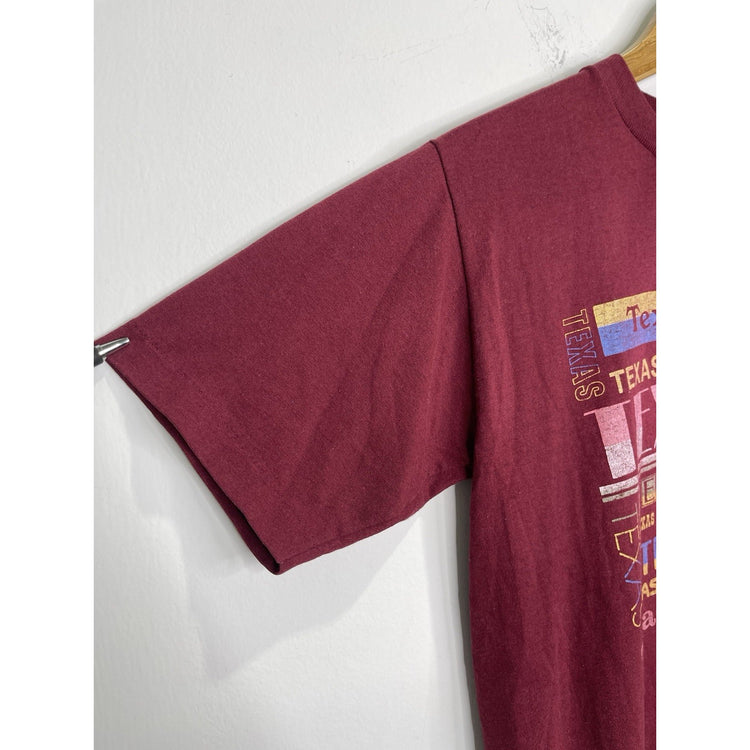 Vintage Unisex Texas Maroon Short sleeve T shirt Sz Medium